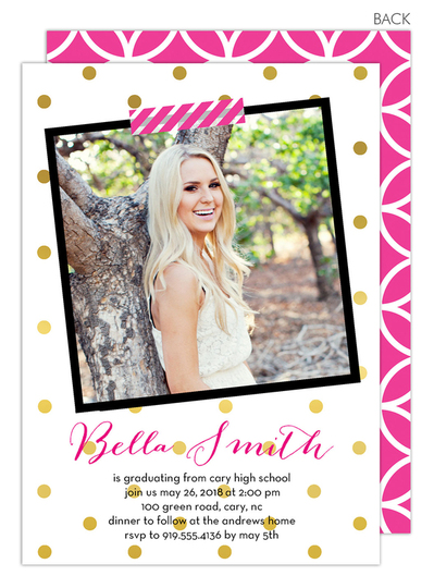 Modern Graduation Photo Invitations